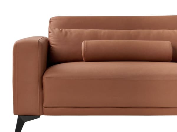 Soffa 3-sits Brun Konstläder Justerbar Ryggstöd Höjd Modern