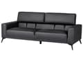Miniatyrbild 6 av 11: Soffa 3-sits Svart Konstläder Justerbar Ryggstöd Höjd Modern