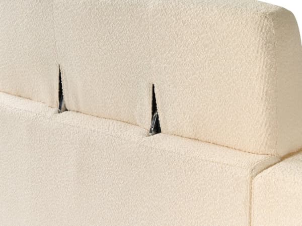 Sofa Off-white Bouclé 3-seter Ryggstøtte med justerbar høyde Ekstra puter Metallben Moderne design Stue