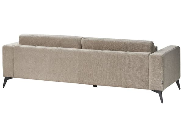 Sofa Taupe Bouclé 3-seter Ryggstøtte med justerbar høyde Ekstra puter Metallben Moderne design Stue