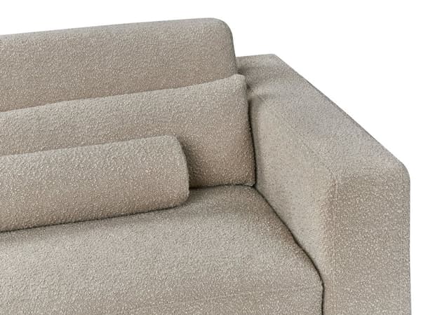 Sofa Taupe Bouclé 3-seter Ryggstøtte med justerbar høyde Ekstra puter Metallben Moderne design Stue