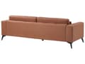 Miniatyrbilde 6 av 11: Sofa Brun Imitert skinn 3-seter Ryggstøtte med justerbar høyde Ekstra puter Metallben Moderne design Stue