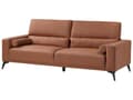 Miniatyrbilde 8 av 11: Sofa Brun Imitert skinn 3-seter Ryggstøtte med justerbar høyde Ekstra puter Metallben Moderne design Stue