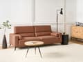 Miniatyrbilde 2 av 11: Sofa Brun Imitert skinn 3-seter Ryggstøtte med justerbar høyde Ekstra puter Metallben Moderne design Stue