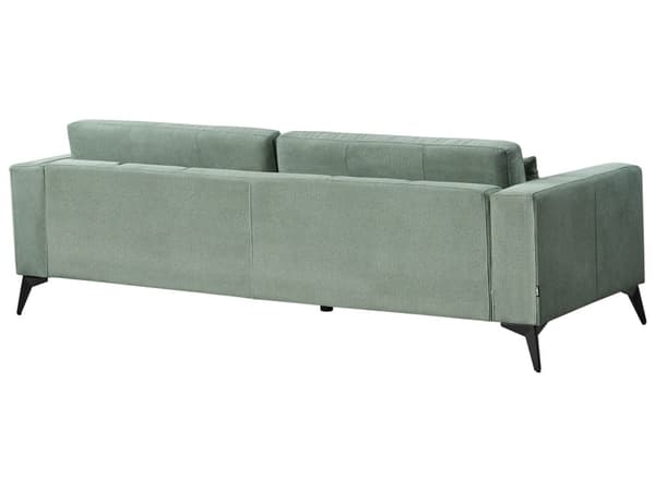 Sofa Grønn Stoff 3-seter Ryggstøtte med justerbar høyde Ekstra puter Metallben Moderne design Stue