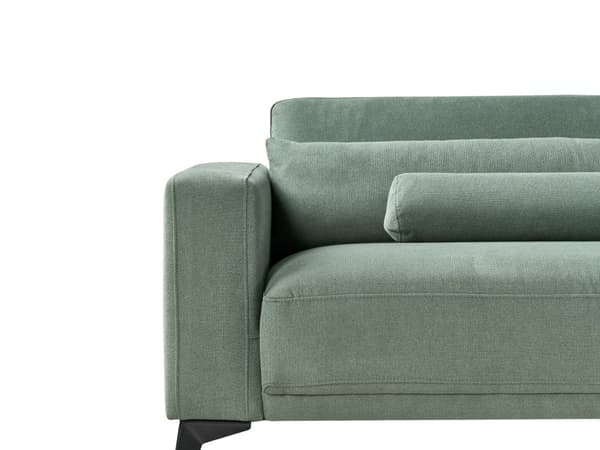 Sofa Grønn Stoff 3-seter Ryggstøtte med justerbar høyde Ekstra puter Metallben Moderne design Stue