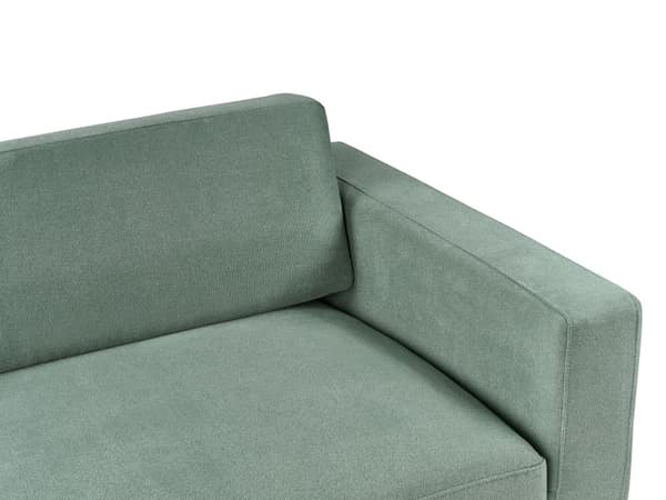 Sofa Grønn Stoff 3-seter Ryggstøtte med justerbar høyde Ekstra puter Metallben Moderne design Stue