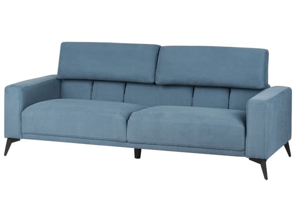 3-personers sofa i blåt polyesterstof med justerbar ryglænshøjde i moderne stil i stuen