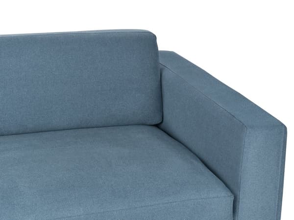 3-personers sofa i blåt polyesterstof med justerbar ryglænshøjde i moderne stil i stuen