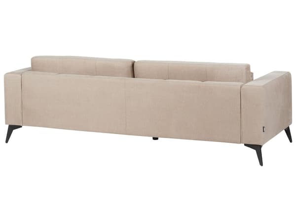 3-personers sofa i taupe polyesterstof med justerbar ryglænshøjde i moderne stil i stuen
