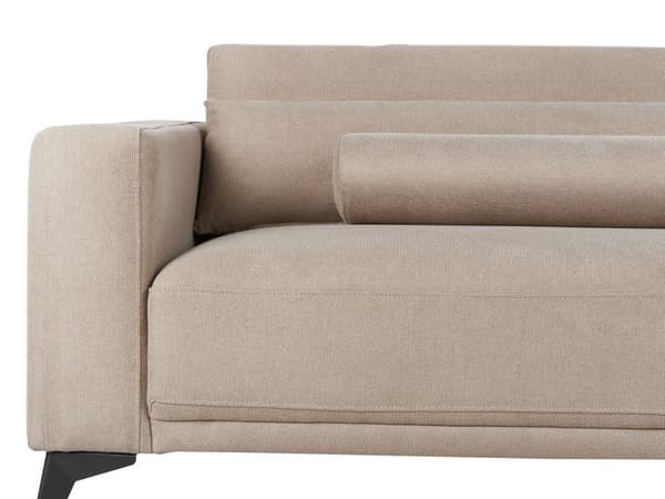 3-personers sofa i taupe polyesterstof med justerbar ryglænshøjde i moderne stil i stuen