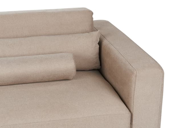 3-personers sofa i taupe polyesterstof med justerbar ryglænshøjde i moderne stil i stuen