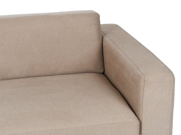 3-personers sofa i taupe polyesterstof med justerbar ryglænshøjde i moderne stil i stuen