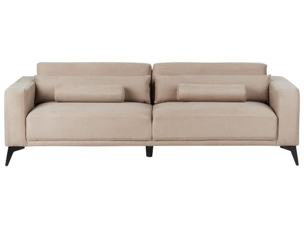 3-personers sofa i taupe polyesterstof med justerbar ryglænshøjde i moderne stil i stuen