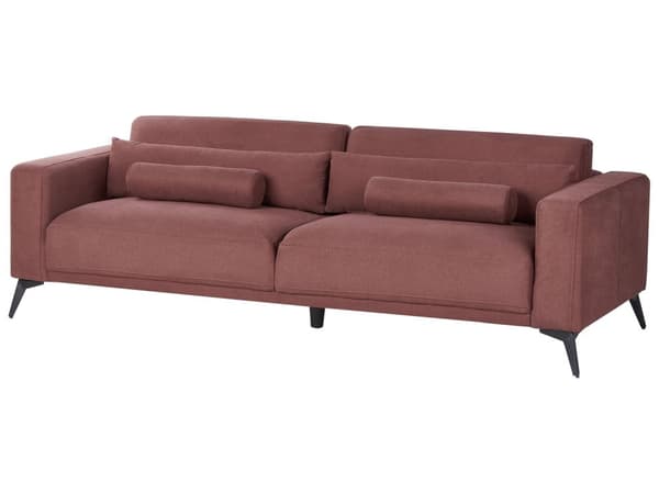 3-personers sofa i bordeaux polyesterstof med justerbar ryglænshøjde i moderne stil i stuen