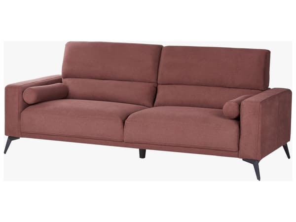 3-personers sofa i bordeaux polyesterstof med justerbar ryglænshøjde i moderne stil i stuen