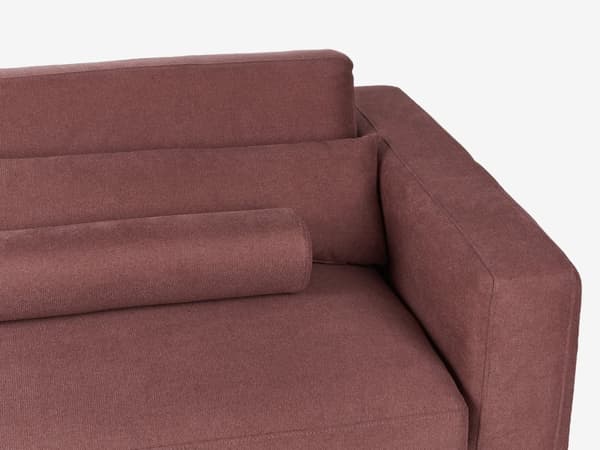 3-personers sofa i bordeaux polyesterstof med justerbar ryglænshøjde i moderne stil i stuen