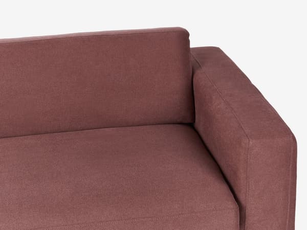 3-personers sofa i bordeaux polyesterstof med justerbar ryglænshøjde i moderne stil i stuen