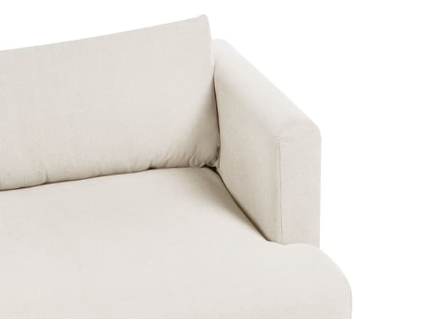 Soffa 3-sits Tyg Ljusbeige Mörka Träben Vardagsrum Ryggkuddar Modern Stil