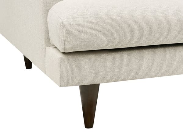 Soffa 3-sits Tyg Ljusbeige Mörka Träben Vardagsrum Ryggkuddar Modern Stil