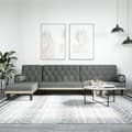 Miniatyrbild 1 av 2: L-formad bäddsoffa mörkgrå 260x140x70 cm tyg