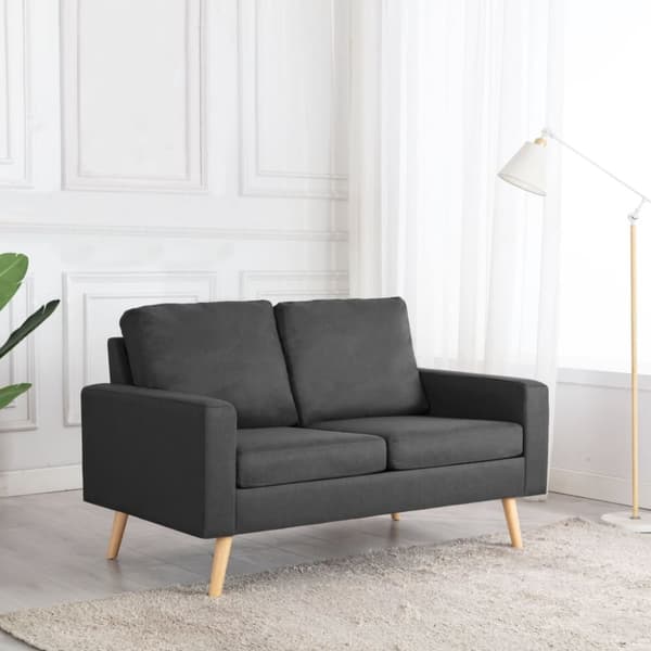 Soffa 2-sits mörkgrå tyg
