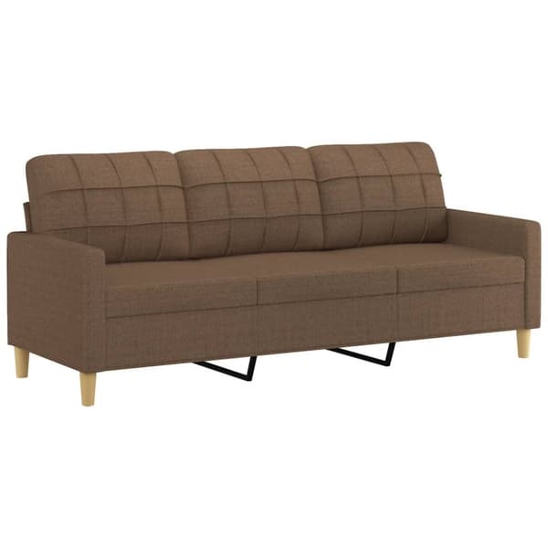 3-sitssoffa brun 180 cm tyg