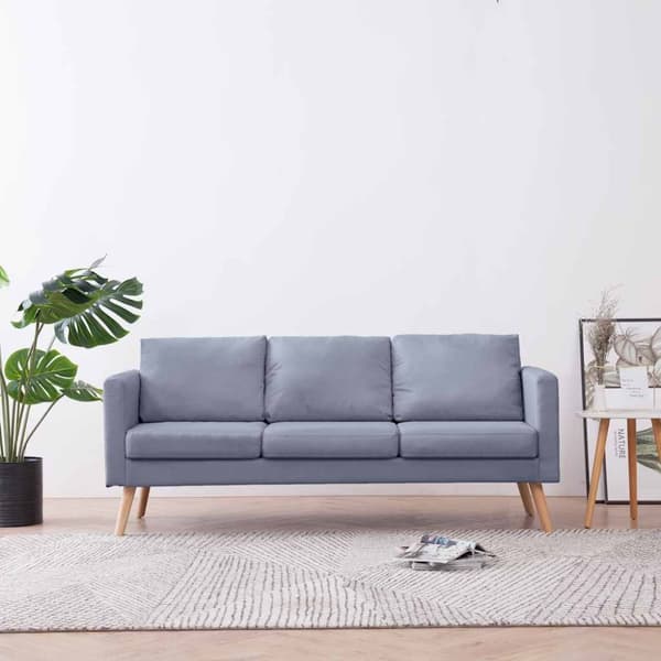 Soffa 3-sits i tyg ljusgrå