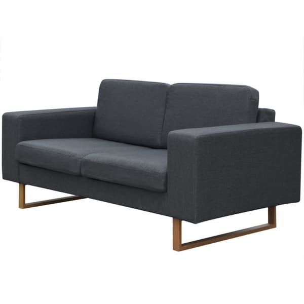 Soffa 2-sits tyg mörkgrå