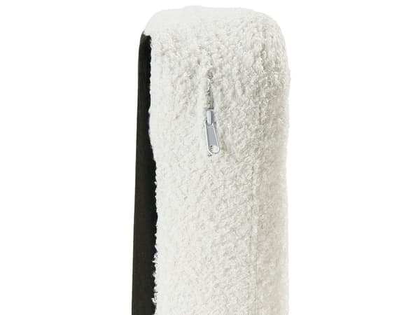 Kökssoffa Vit Polyester Bouclé Klädsel 2-sits Tuftad Ljusa Träben