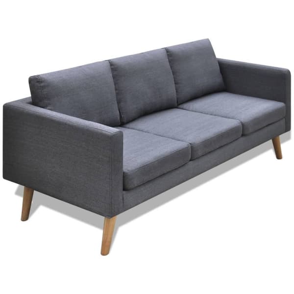 Soffa 3-sits tyg mörkgrå