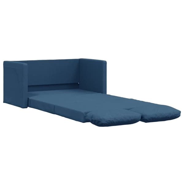 Golvbäddsoffa 2-i-1 blå 112x174x55 cm tyg