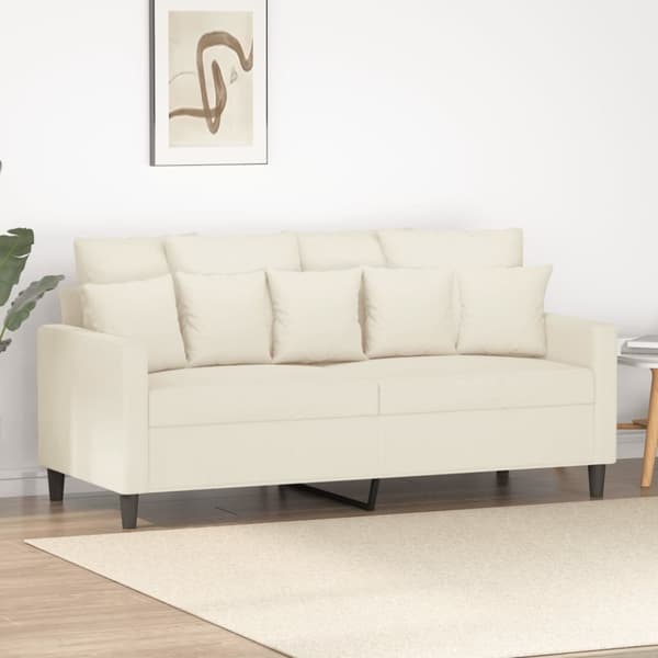 Soffa 2-sits gräddvit 140 cm sammet