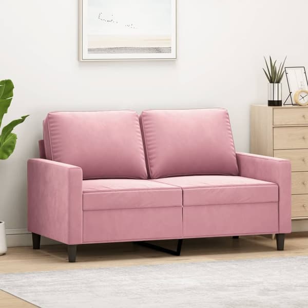 Soffa 2-sits rosa 120 cm sammet