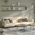 Miniatyrbild 1 av 2: Bäddsoffa 2-sits gräddvit sammet