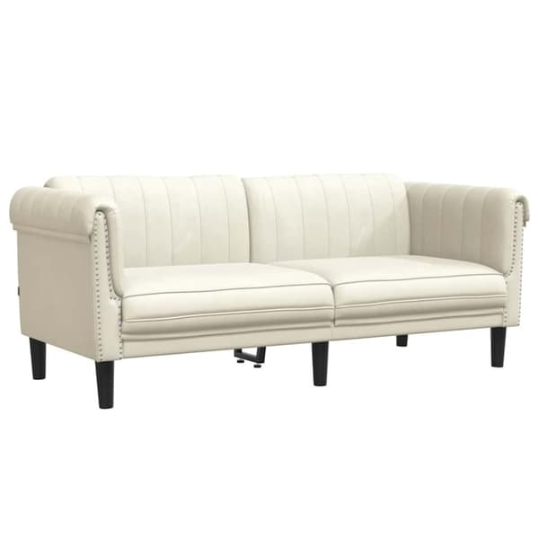 Soffa 2-sits gräddvit sammet