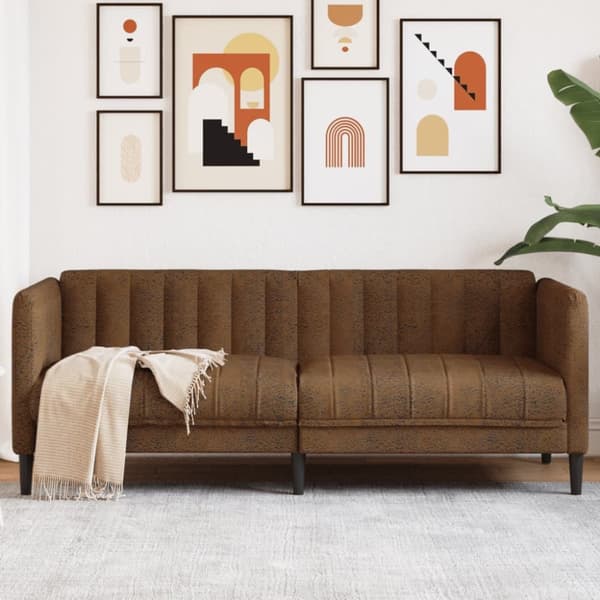 Soffa 2-sits brun konstmocka
