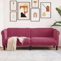 Miniatyrbild 1 av 2: Soffa 3-sits vinröd sammet