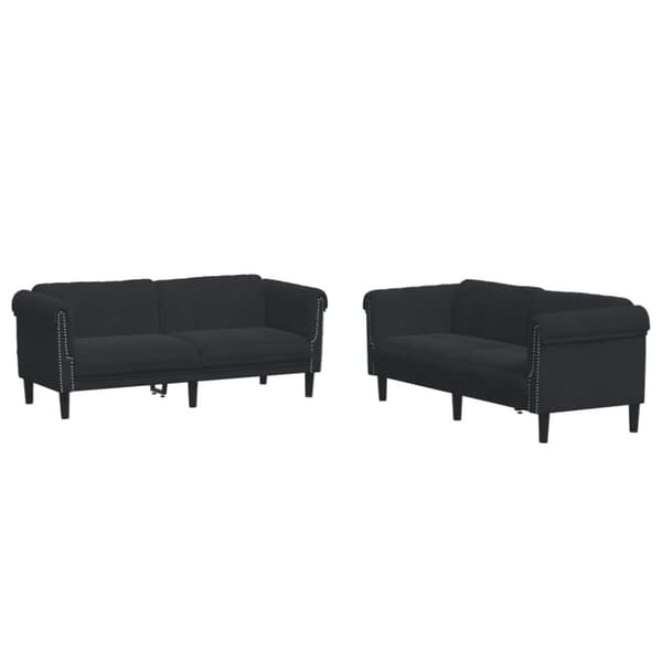 Soffgrupp 2 delar svart sammet