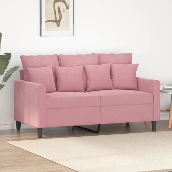 Soffa 2-sits rosa 120 cm sammet