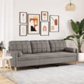 Miniatyrbild 1 av 2: 3-sitssoffa med prydnadskuddar taupe 210 cm tyg