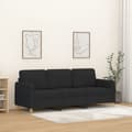 Miniatyrbild 1 av 2: 3-sitssoffa svart 180 cm tyg