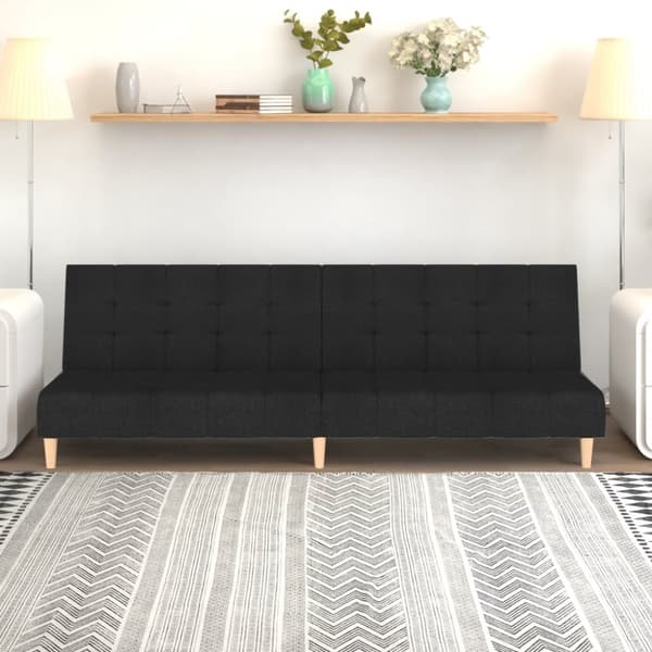 Bäddsoffa 2-sits svart tyg