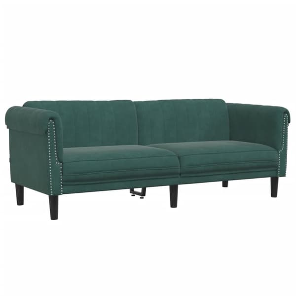 Soffa 3-sits mörkgrön sammet