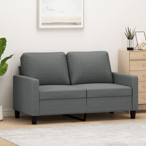 Soffa 2-sits mörkgrå 120 cm tyg