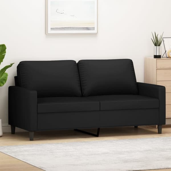 Soffa 2-sits svart 140 cm sammet
