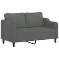 Miniatyrbild 2 av 2: Soffa 2-sits mörkgrå 140 cm tyg