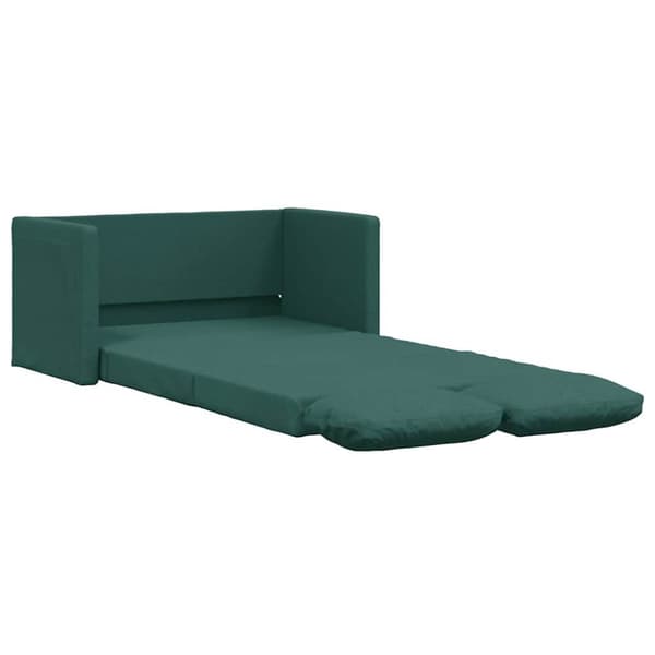 Golvbäddsoffa 2-i-1 mörkgrön 112x174x55 cm tyg
