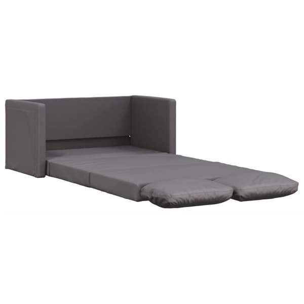 Golvbäddsoffa 2-i-1 grå 112x174x55 cm konstläder