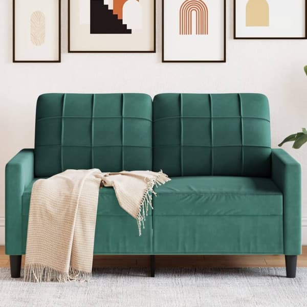 Soffa 2-sits mörkgrön 120 cm sammet